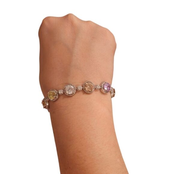 Sparkling Colorful Gemstone Bracelet - Picture 2 of 11